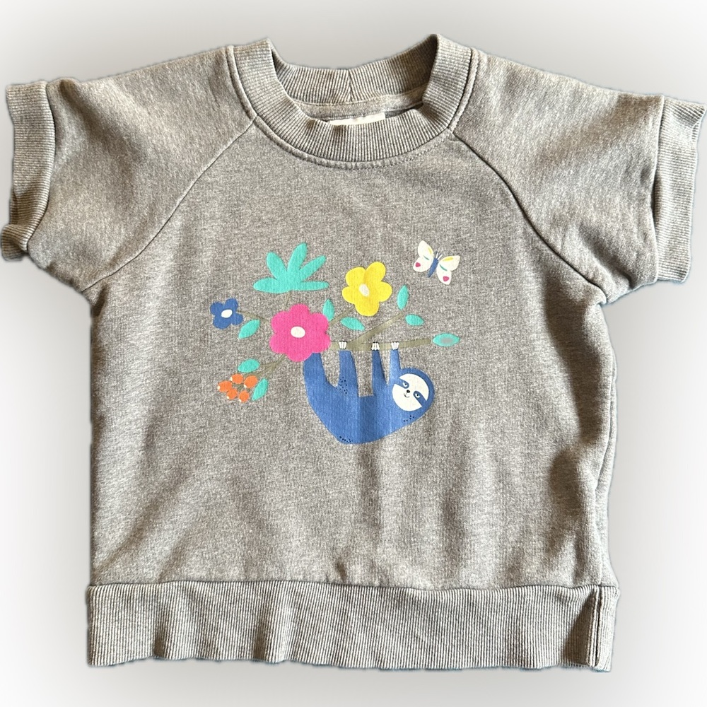 Kids short-sleeve sweater, size 5, Hanna Anderson, minimal wear, like-new